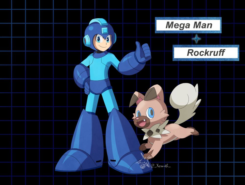 Rank I Mega Man with Rockruff