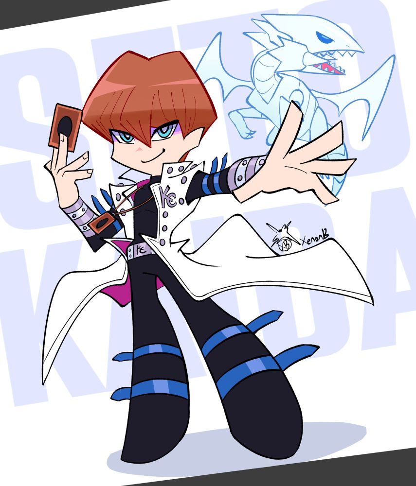 Art of Seto Kaiba from Yugioh in the Panty and Stocking art style