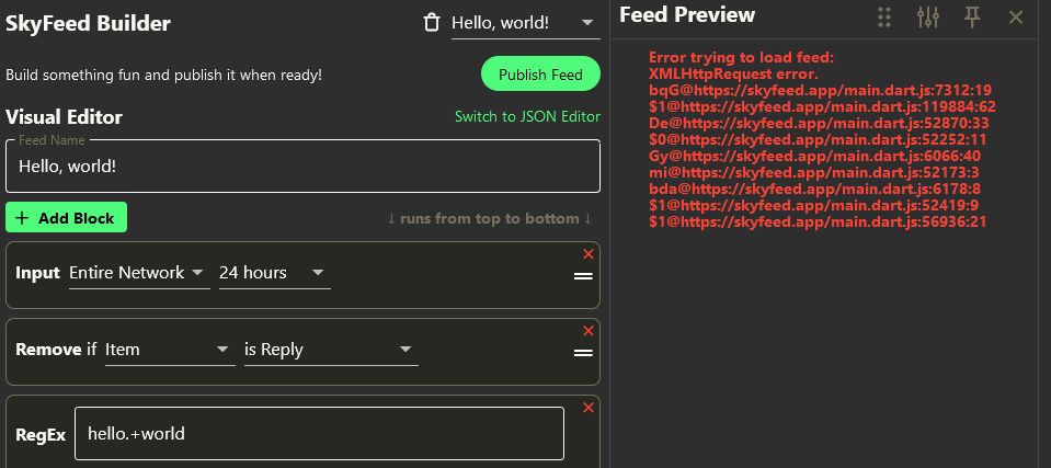 Error trying to load feed:
XMLHttpRequest error.
bqG@https://skyfeed.app/main.dart.js:7312:19
$1@https://skyfeed.app/main.dart.js:119884:62
De@https://skyfeed.app/main.dart.js:52870:33
$0@https://skyfeed.app/main.dart.js:52252:11
Gy@https://skyfeed.app/main.dart.js:6066:40
mi@https://skyfeed.app/main.dart.js:52173:3
bda@https://skyfeed.app/main.dart.js:6178:8
$1@https://skyfeed.app/main.dart.js:52419:9
$1@https://skyfeed.app/main.dart.js:56936:21
