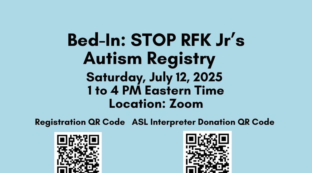 Bed-In: STOP RFK Jr.'s Autism Registry Event Update