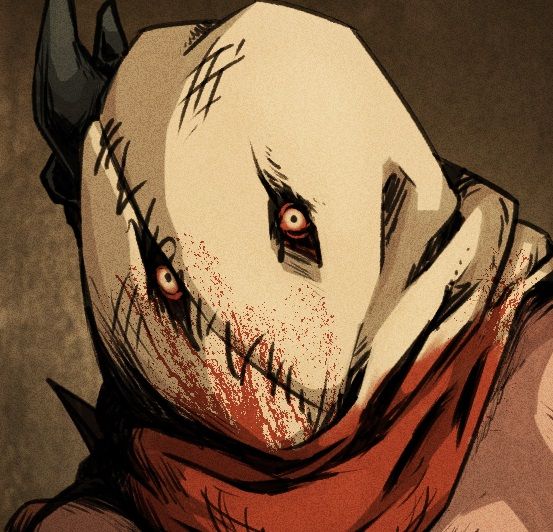 A close-up illustration of a mutant man wearing a burlap sack over his head.