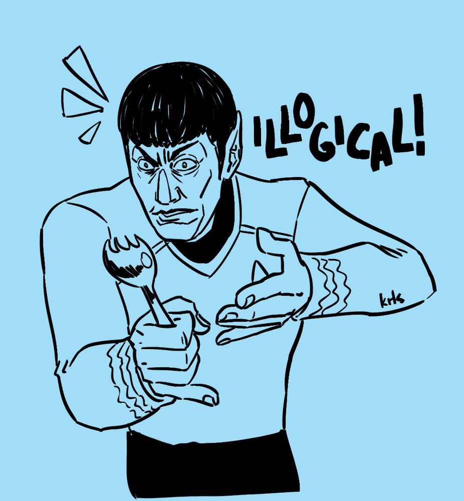 Mr. Spock being triggered by a spork