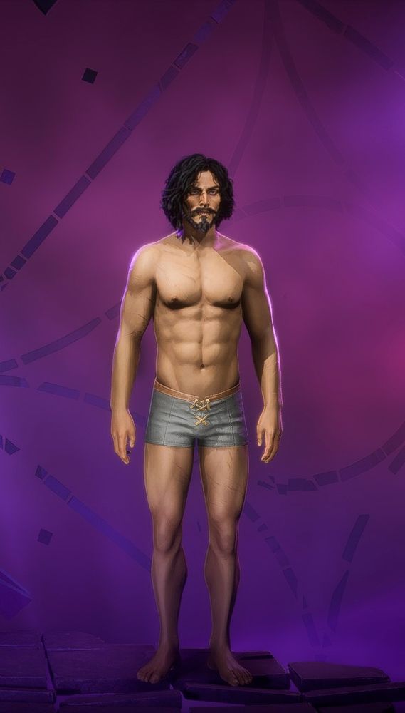 Viago de Riva standing in his underwear.