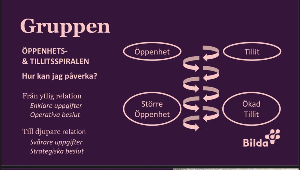 Diagram som, gissar jag, berör något slags förhållande mellan öppenhet och tillit i en grupp.