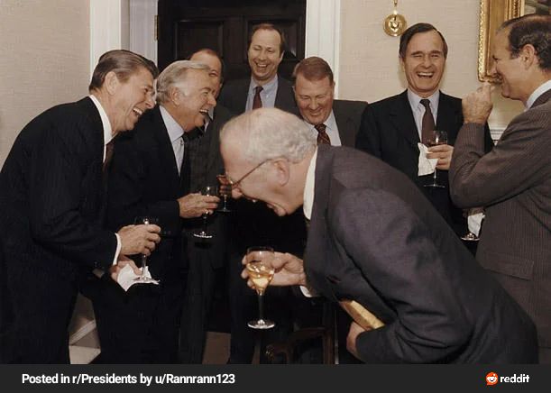 Bone chilling photo of reagan laughing