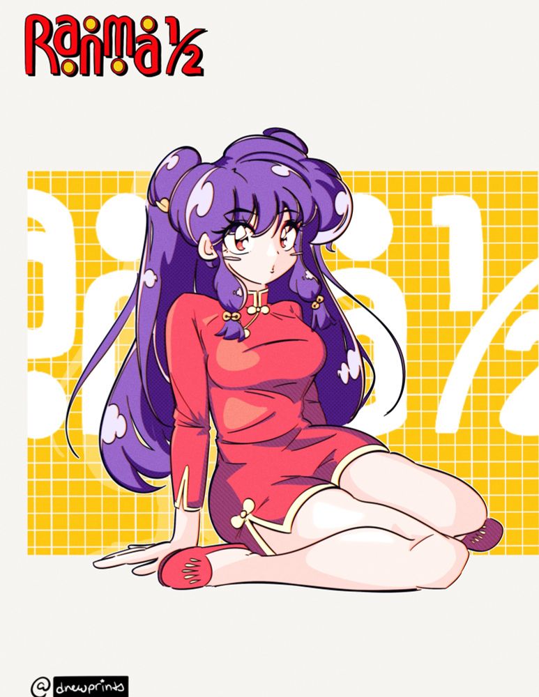 Digital drawing of Shampoo from Ranma 1/2