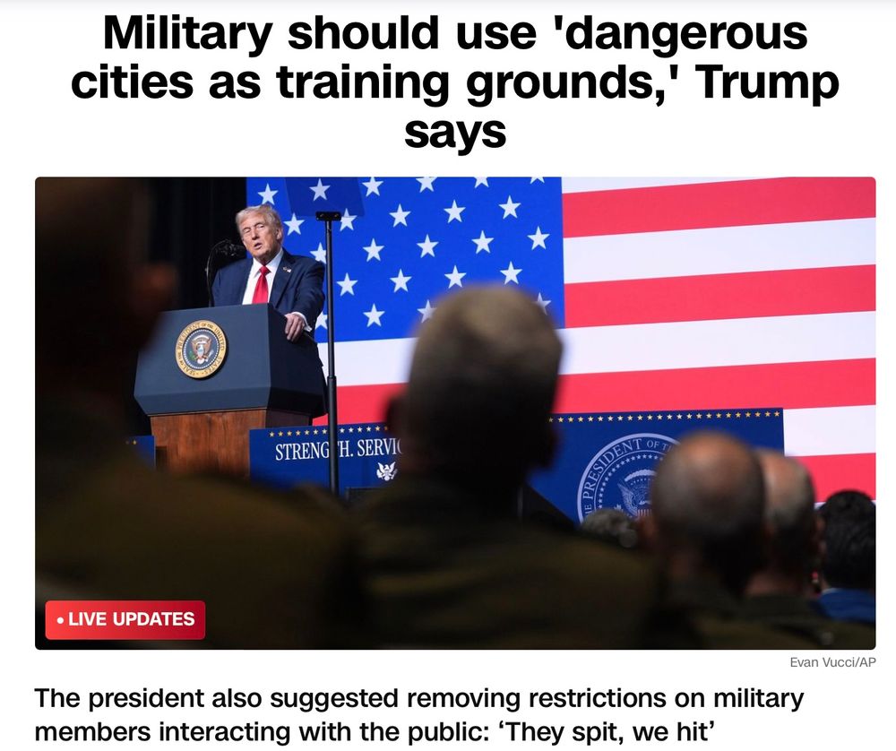 "Military should use cities as training grounds."