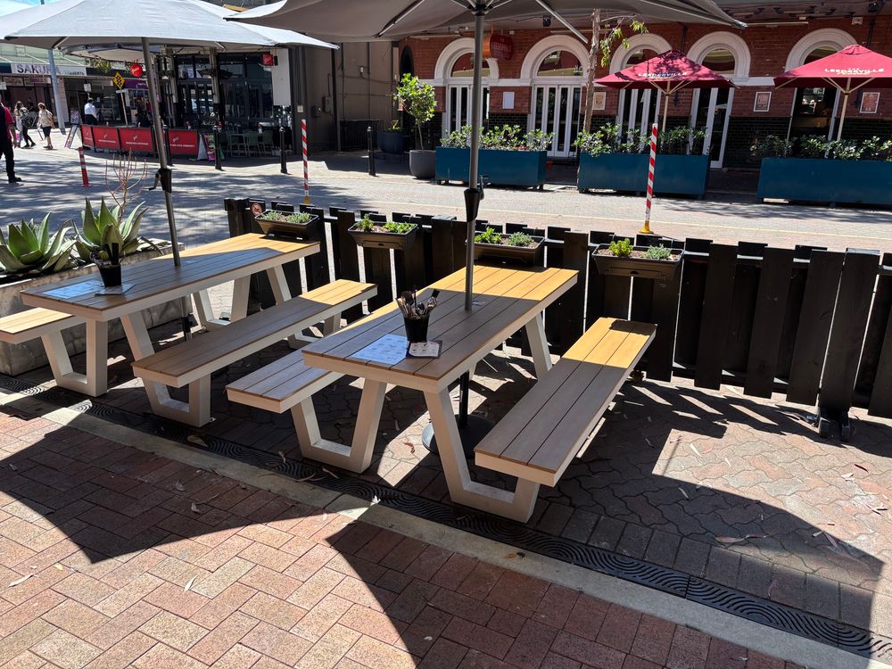 Parklet area for restaurant on Newcastle Street in Leederville 