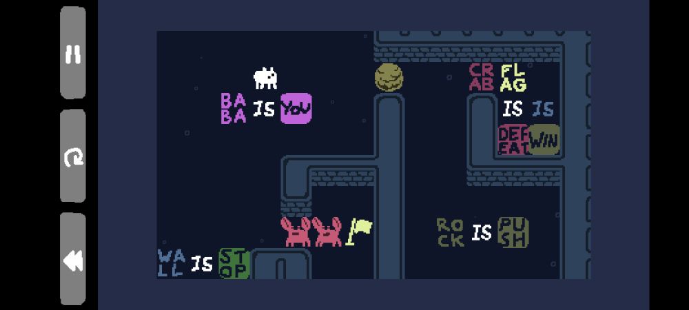 A level from the computer game "Baba is you"