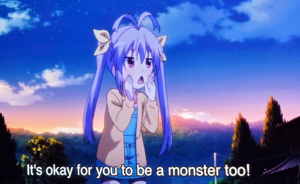 A little girl shouts "it's okay for you to be a monster too!"