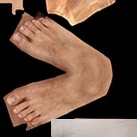 Recorte da textura.

Mostra dois pés em V.

No entanto a projeção deveria estar no outro sentido.