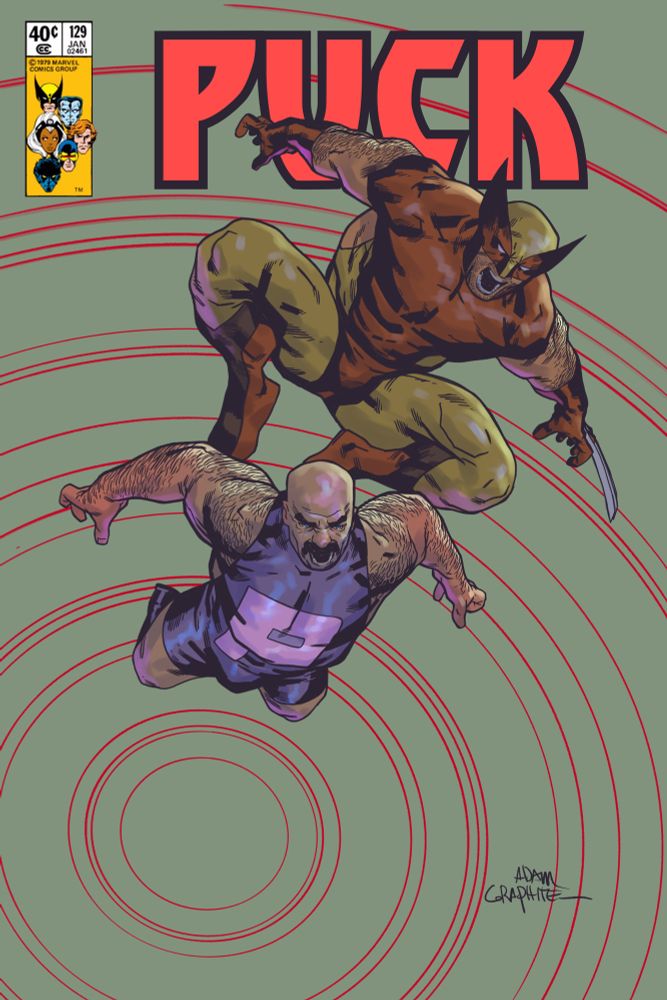 Marvels Puck and Wolverine by Adam Graphite