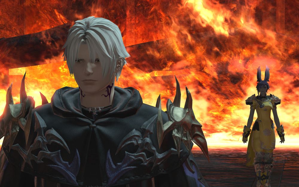 Screenshot of Hex confronting Lahacred (omg when you find out the Ascian has him!)