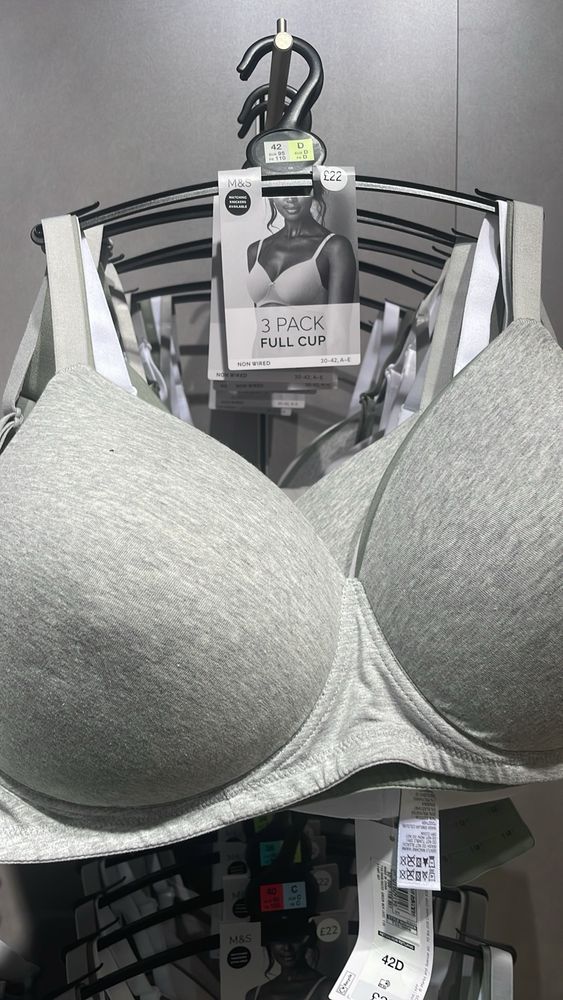Bras on hangers showing the label 