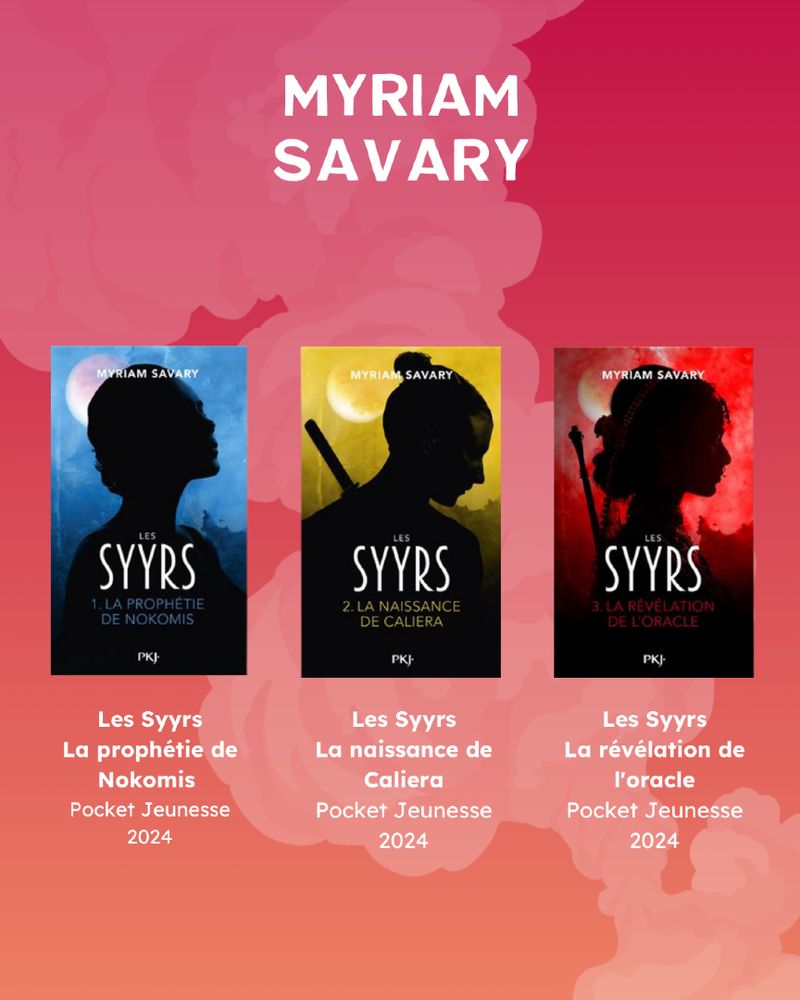 Couvertures des livres : Saga Syyrs, tomes La prophétie de Nokomis, La naissance de Caliera et La révélation de l'oracle