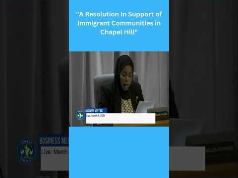 A Resolution in Support of Immigrant Communities in Chapel Hill