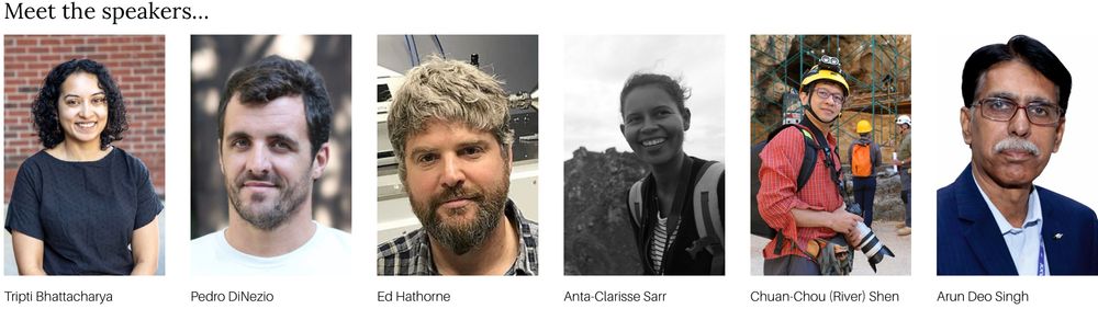 #ICP15 invited speakers photos (from left to right): Tripti Bhattacharya, Pedro DiNezio, Ed Hathorne, Anta-Clarissa Sarr, Chuan-Chou (River) Shen and Arun Deo Singh.