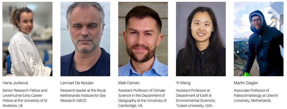 #ICP15 invited speakers of Theme 5 are: (from left to right) Hana Jurikova, Lenart De Nooijer, Matt Osman, Yi Wang and Martin Ziegler.