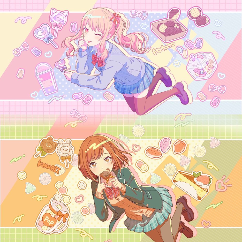 ena and mizuki’s birthday cards from 2024 blurred together