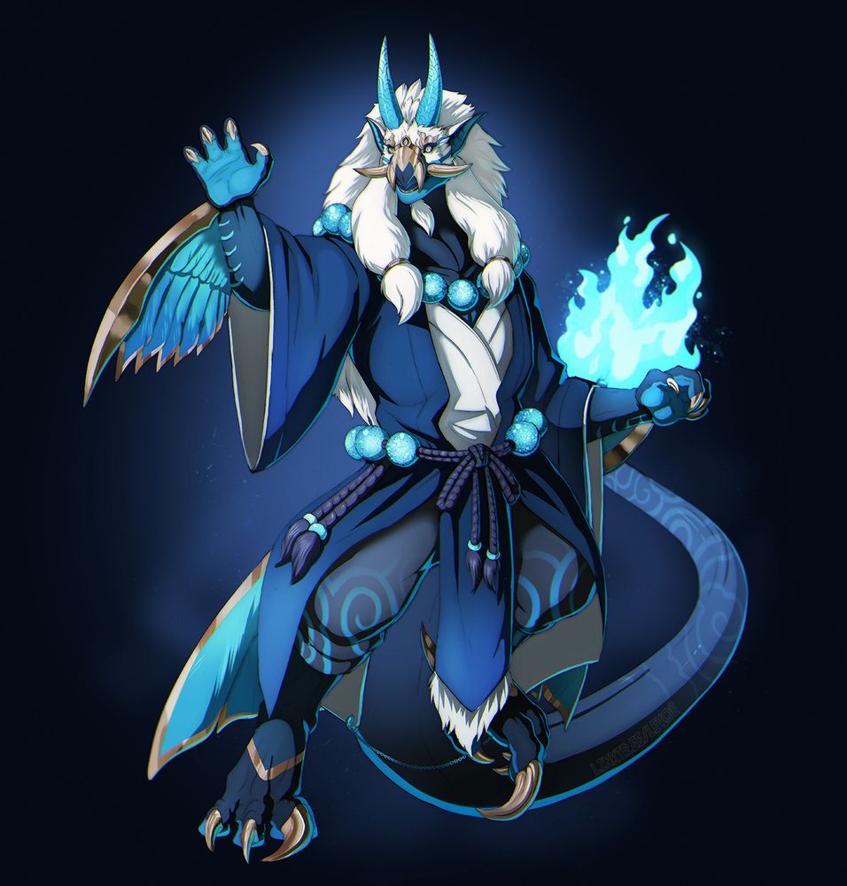 male tengu aphoticrhapsody creature yokai mythical fantasy anthro anthro furry art artist