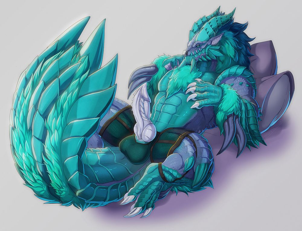 zinogre alt nsfw furry art monster hunter anthro 
