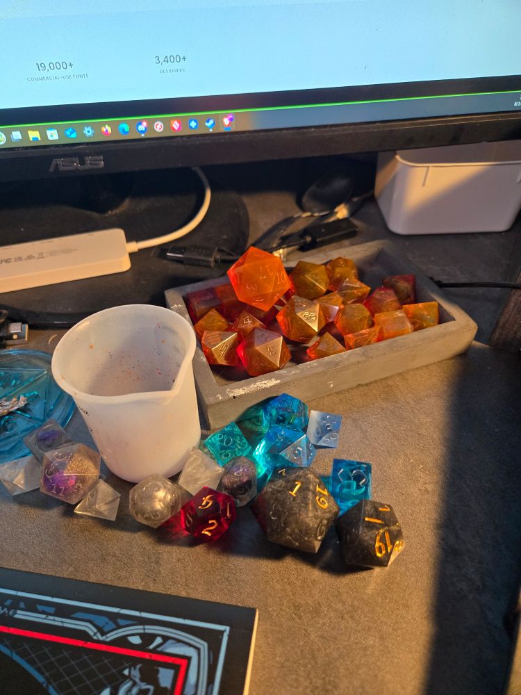 Dice i still need to paint, of various shades and such 