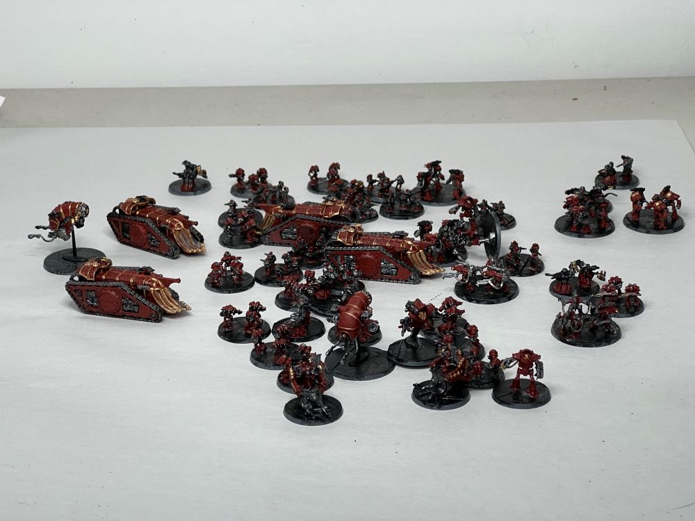 In progress painting of Legions Imperialis Mechanicus models