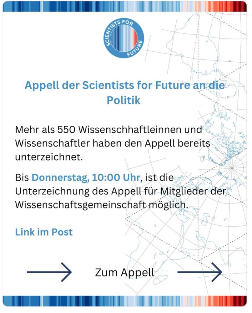 Sharepic zum Appell der Scientists for Future