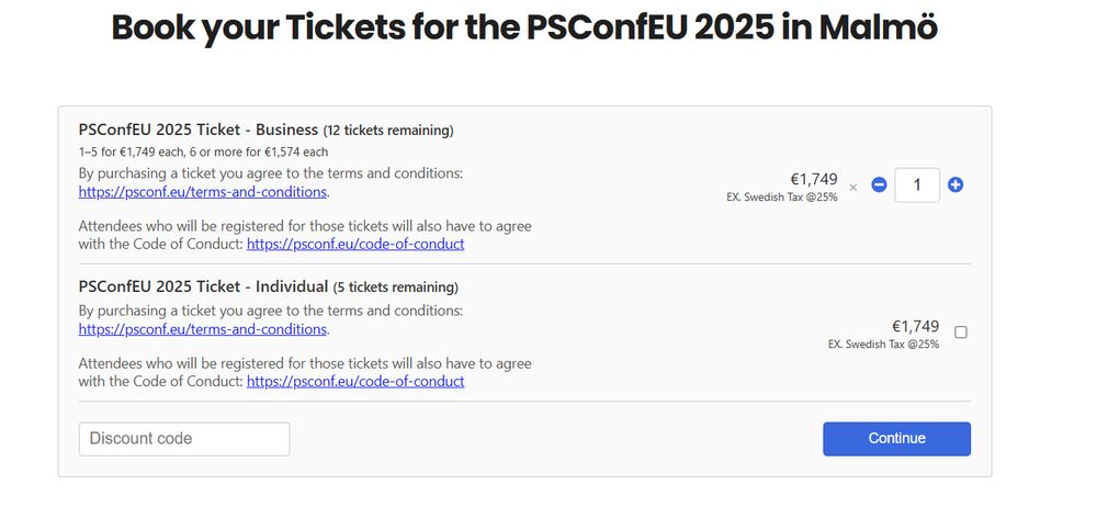 PSConfEu Tickets