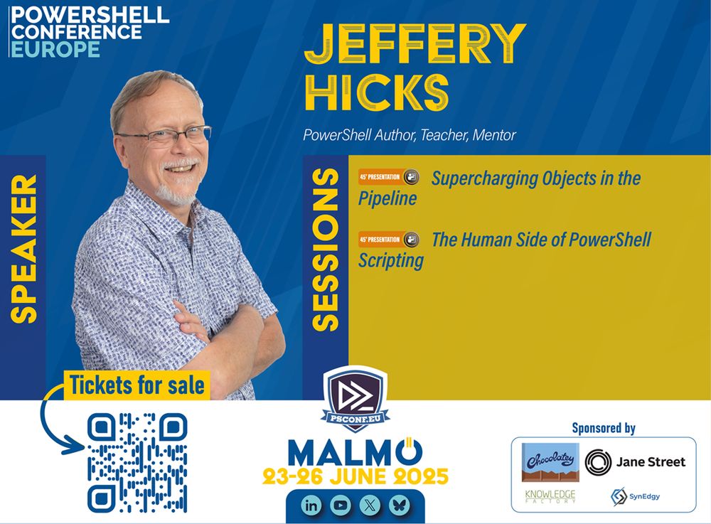 Jeff Hicks presenting at PSConfEu in Malmo, Sweden 23-26 June 2025