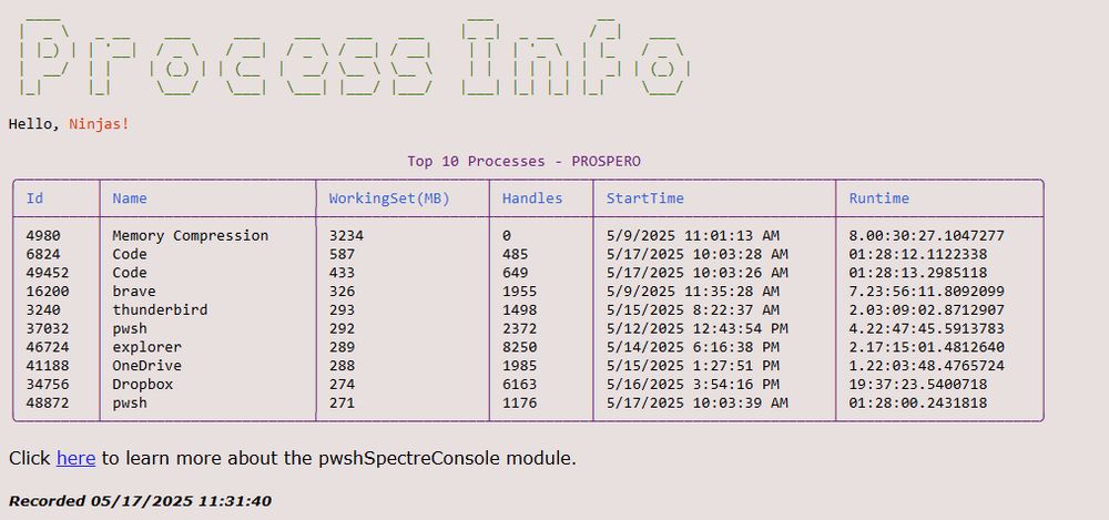 pwshSpectreConsole HTML demo