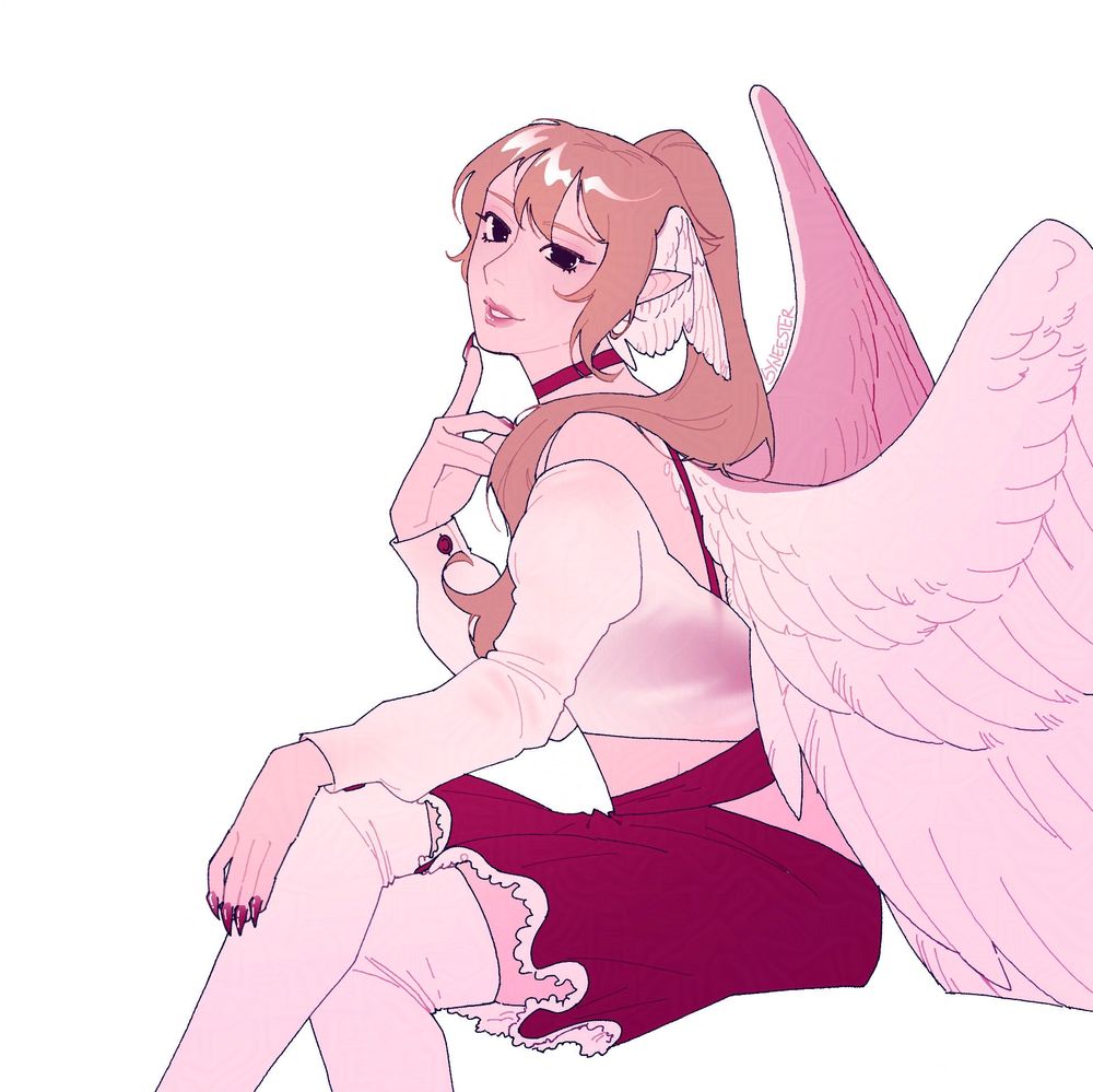 Fanart of Grian in his Ariana Griande skin.