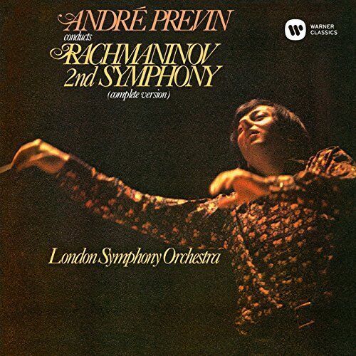 Cover of André Previn conducting the London Symphony Orchestra: Rachmaninov 2nd Symphony (complete version) 
Image is of Previn conducting 
