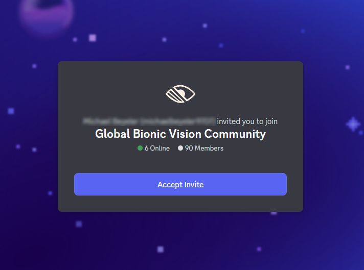 Screenshot of Discord invitation.