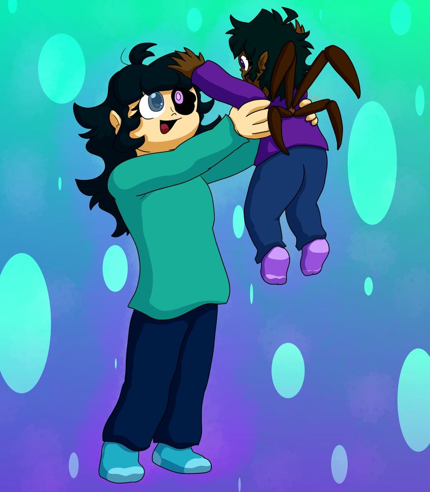 Amara carrying Luna, both happy to see each other