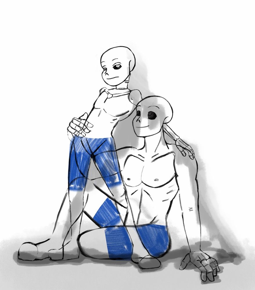 My base base template of a shorter and taller skeleton 