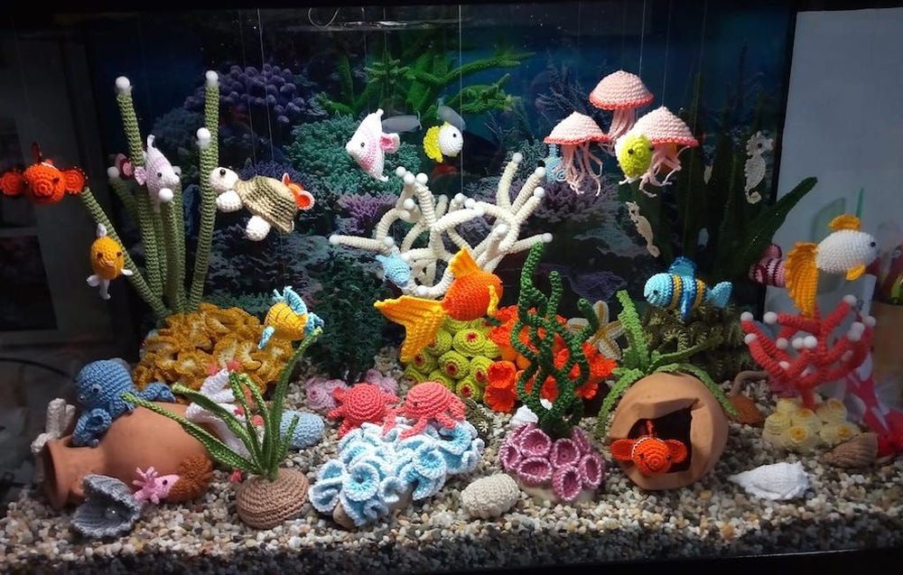 An Exquisitely Detailed Colorful Crocheted Aquarium