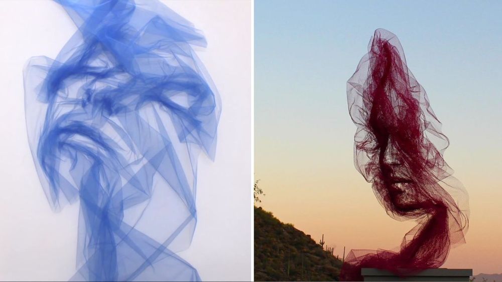 Artist Uses a Simple Iron to Press Incredible Portraits Into Tulle Fabric