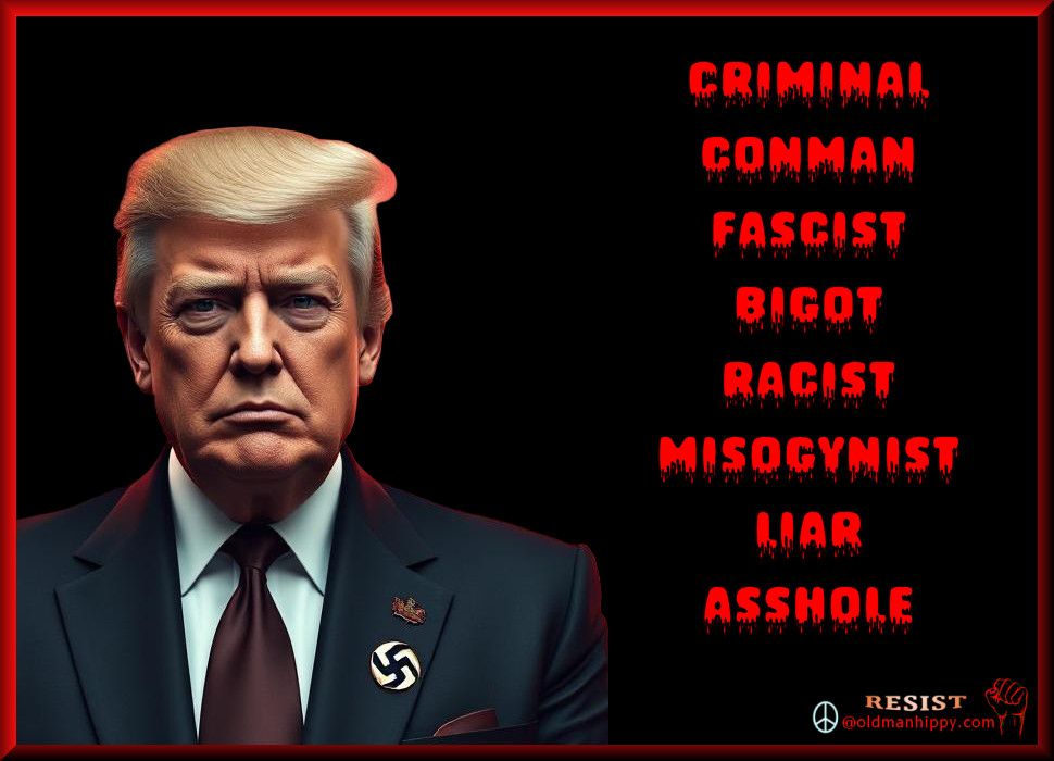 Criminal
Conman
Fascist
Bigot
Racist
Misogynist
Liar
Asshole