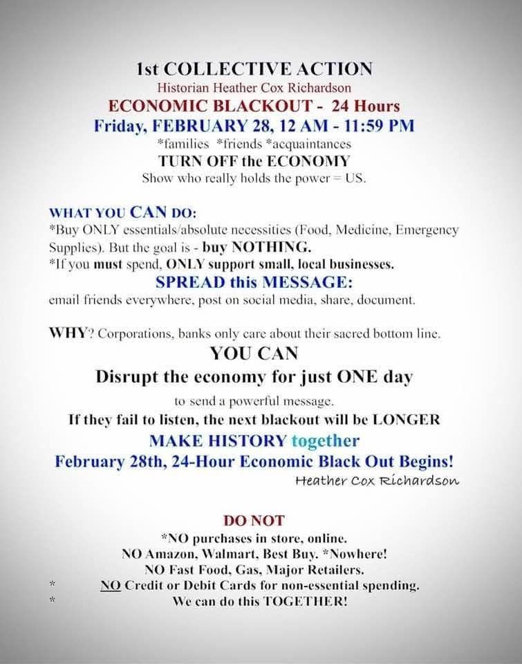 Image about the Economic Blackout on Feb 28th