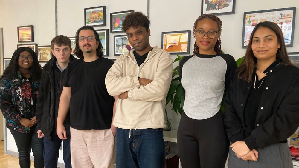 Students on animation course