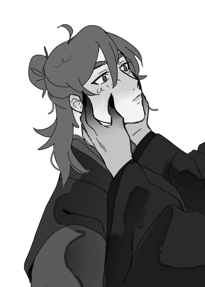 this time it's mobei jun holding qinghua's face tenderly