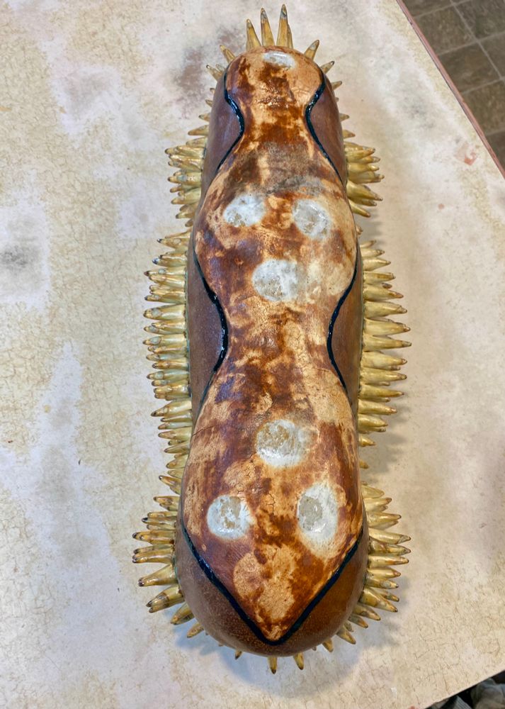 Top view of mottled soda fired slip 🫠
