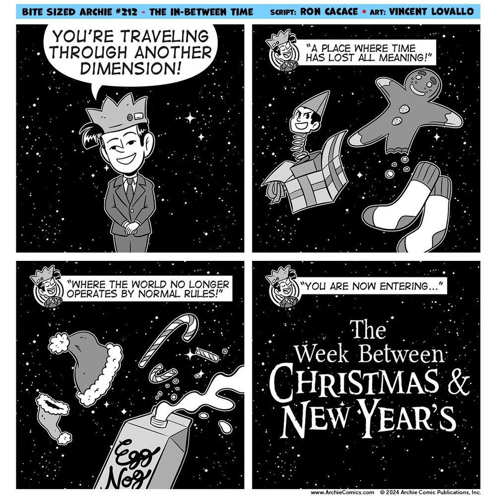 In a Twilight zone parody comic, Jughead Jones introduces you to the week between Christmas and New Year's. 