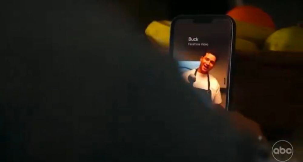 Screenshot of 8x13 and it's of Eddie's phone contact showing a picture of Buck from 8x11 scene where Maddie asks Buck if he is in love with Eddie