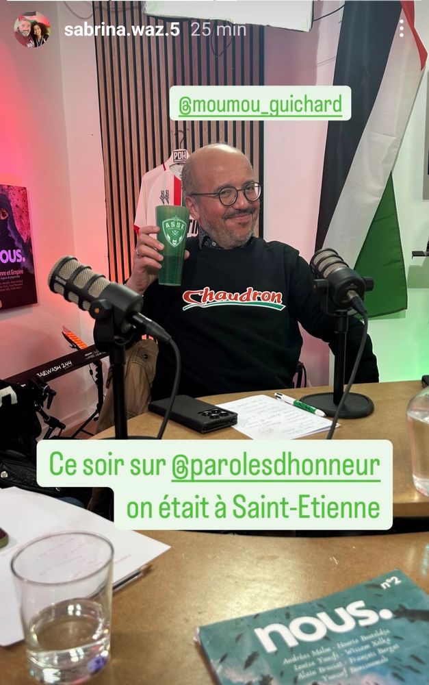 Ce soir, j'étais de retour du Derby gagné par Saint Etienne à Geoffroy Guichard pour le direct sur le plateau de Paroles d'honneur. 