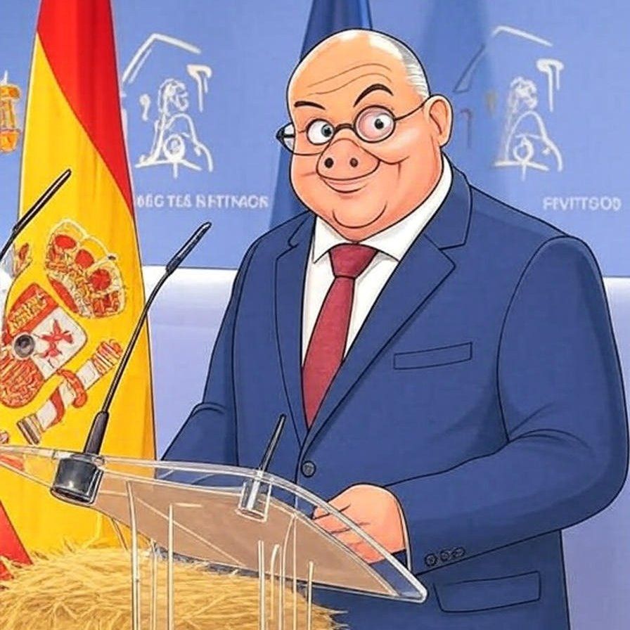 Conocido portavoz del PP representado con nariz de cerdo.