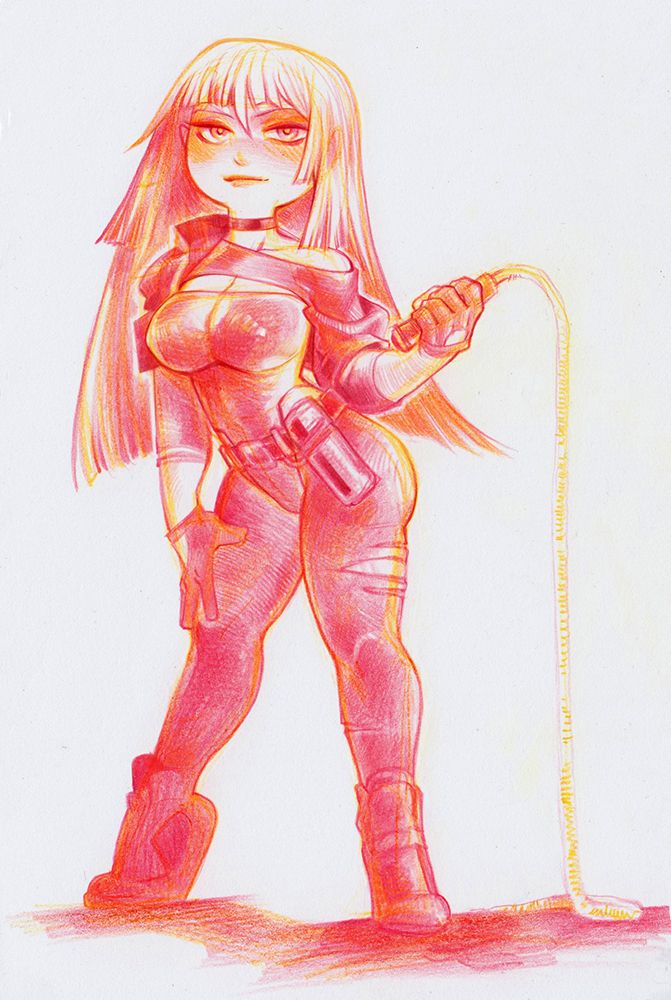 pencil drawing of my OC Dawn