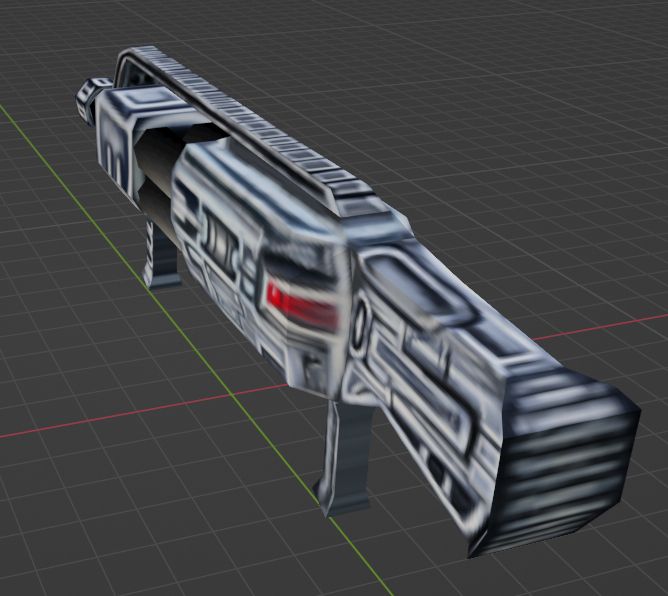 Shotgun 3D model before it got received an army green paint job. Done in blender 2.8 back in the summer of 2021