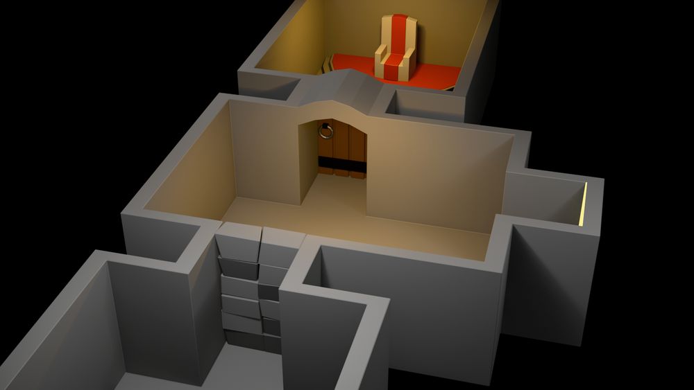 a dungeon I made with a throne room and a hidden room